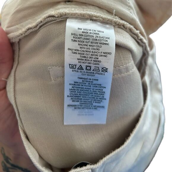 Joie Stretch Flat Front Relaxed Fit Bootcut Jeans Beige Denim Light Wash Size 6 - Picture 8 of 14